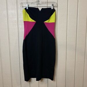 Trina Turk strapless colorblock dress, size tag missing. Estimated size 4.